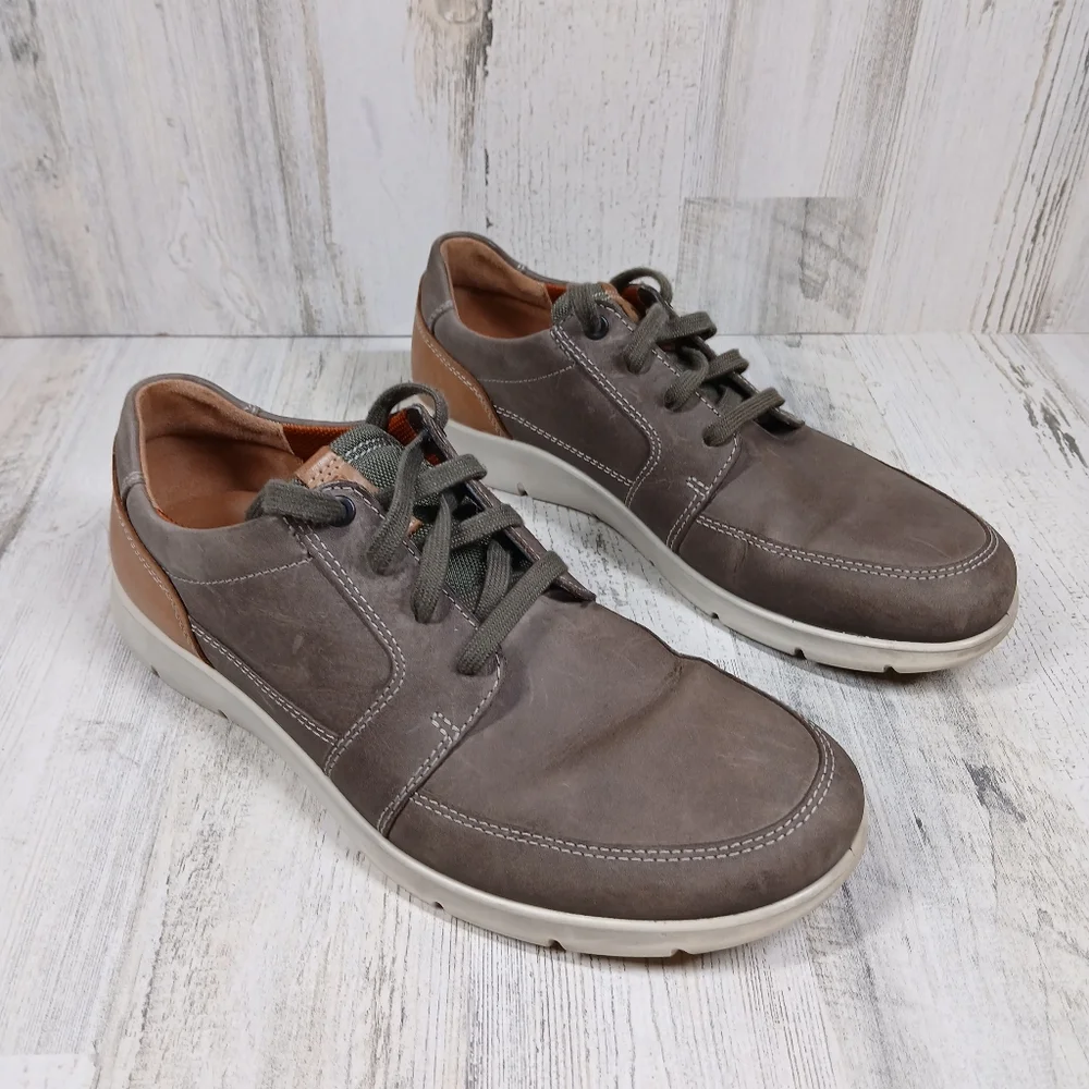 Ecco‎ Gray Nubuck Leather Lace-Up Casual Comfort Sneakers #10